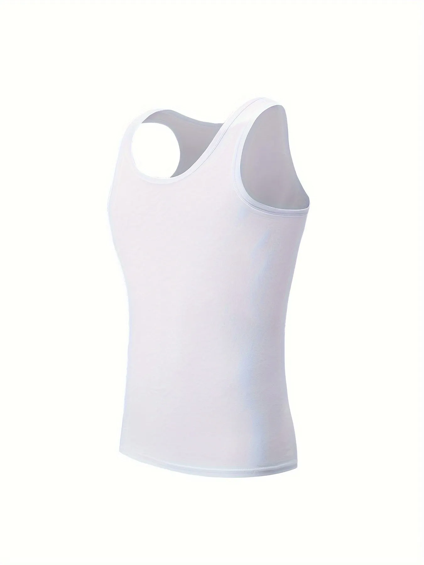 5-Pack Men's White Tank Tops - Comfortable Cotton Sleeveless T-Shirts for Fitness & Casual Wear