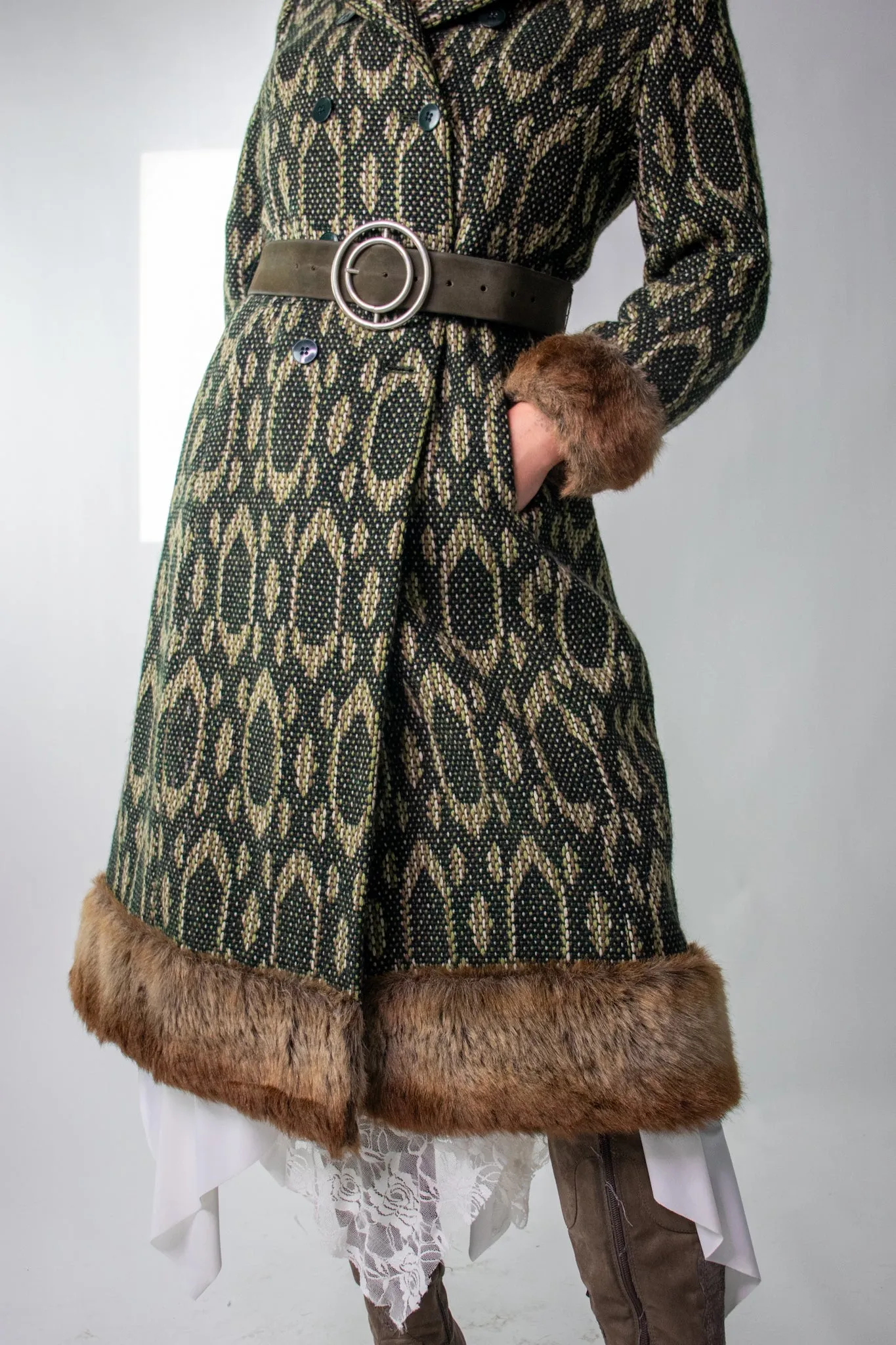 70s Wool Hooded Coat