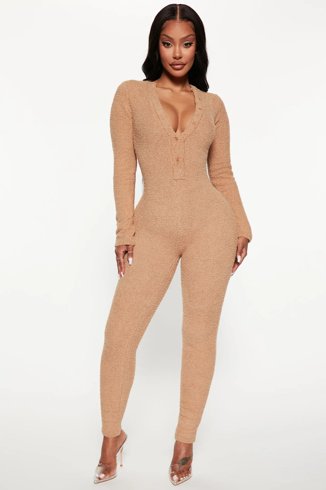 All Types Of Cozy Sweater Jumpsuit - Taupe