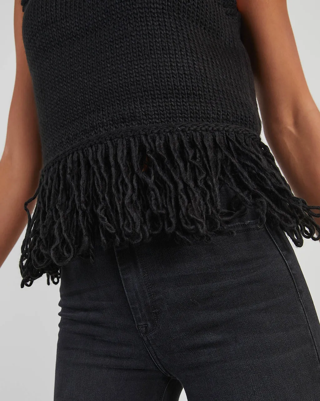 Amber Fringe Hem Sleeveless Sweater