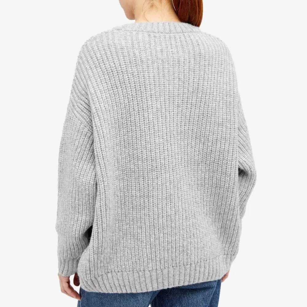 Anine Bing Sydney Knitted Crew Neck Jumper, Gray