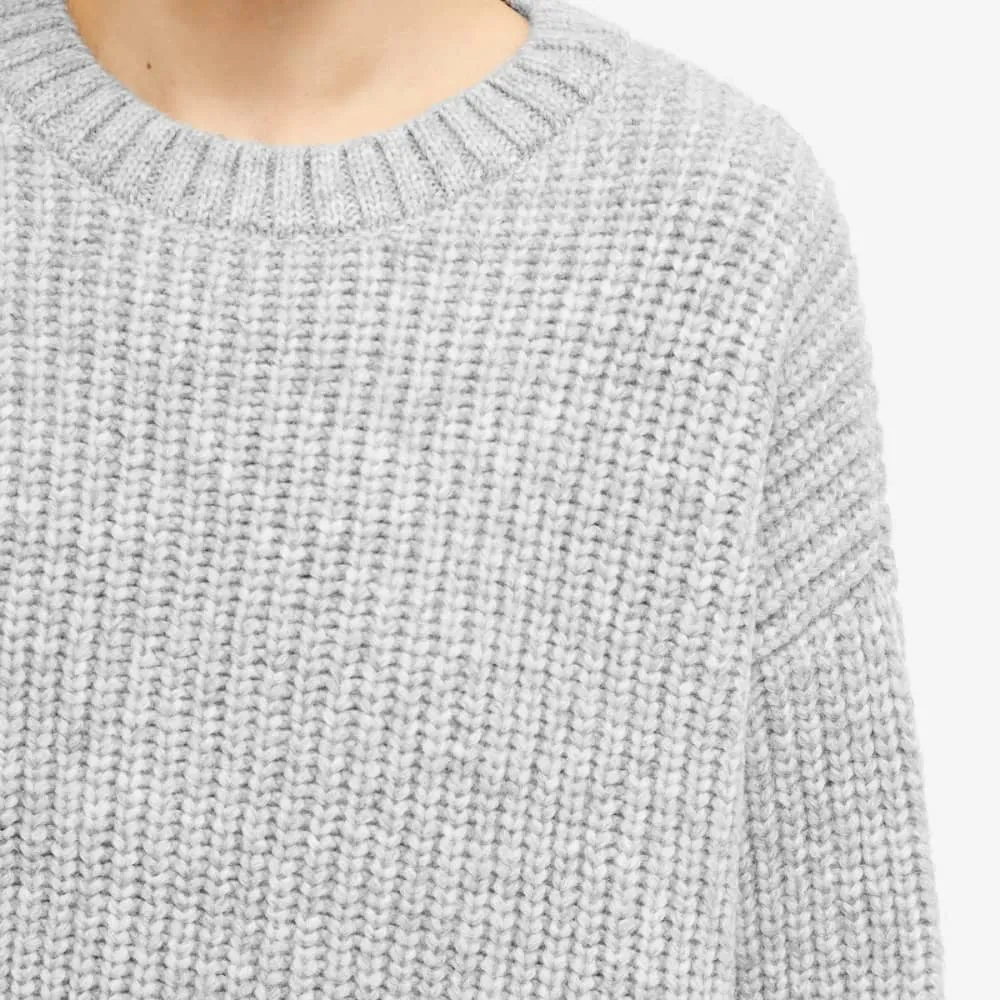 Anine Bing Sydney Knitted Crew Neck Jumper, Gray