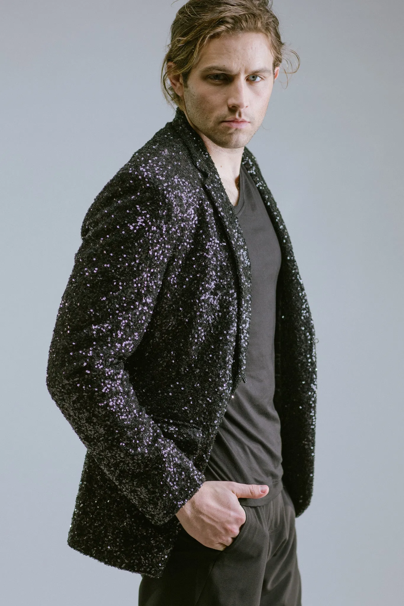 Any Old Iron Black Sequin Blazer