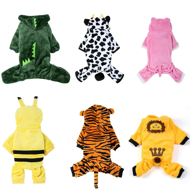 Barky Small Dog Clothes Jumpsuits/Cat Soft Warm Costume