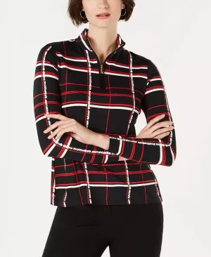 Charter Club Petite Linear Half-Zip Jacket