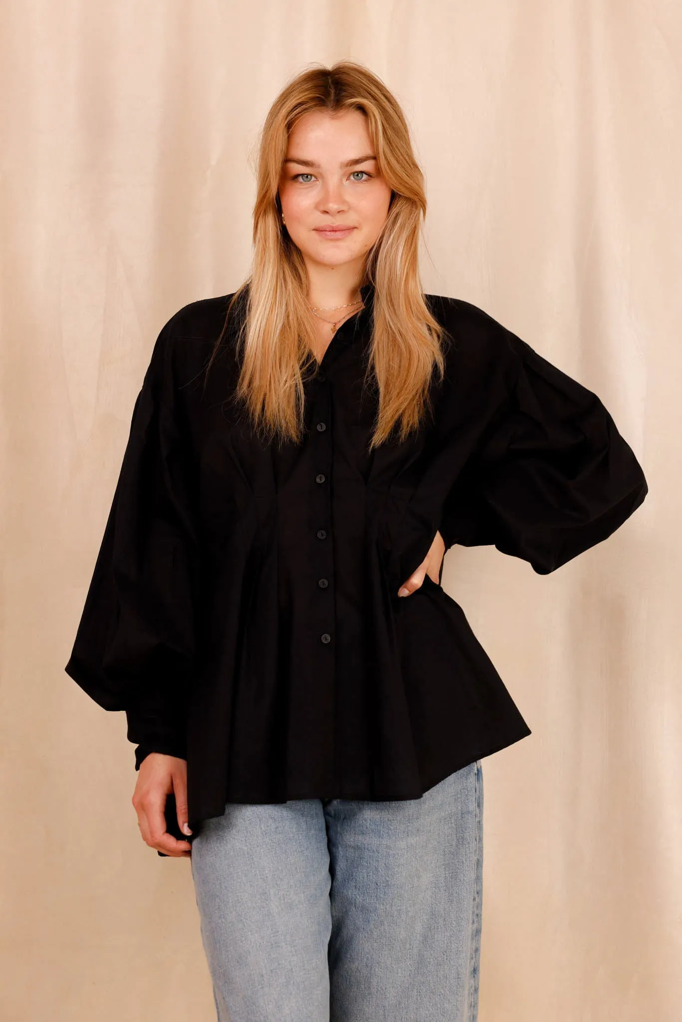 Chemise VAHINA - noir - 100% voile de coton