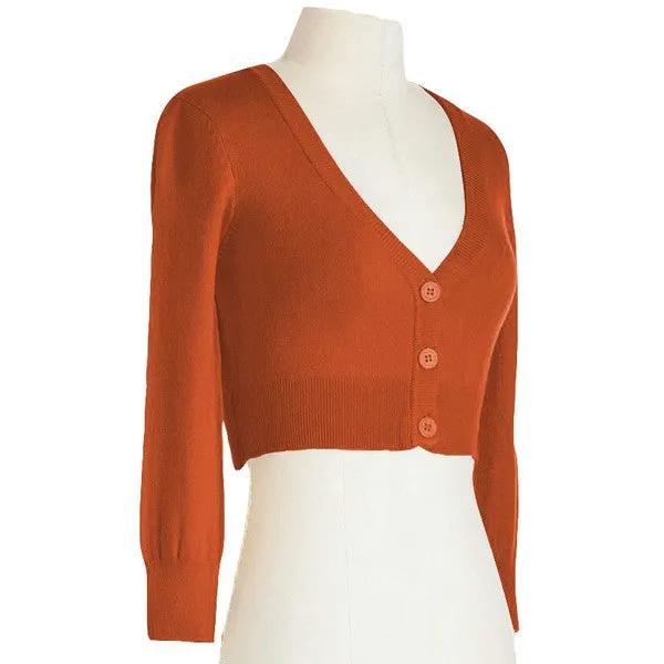 Cropped Cardigan - Clay Orange