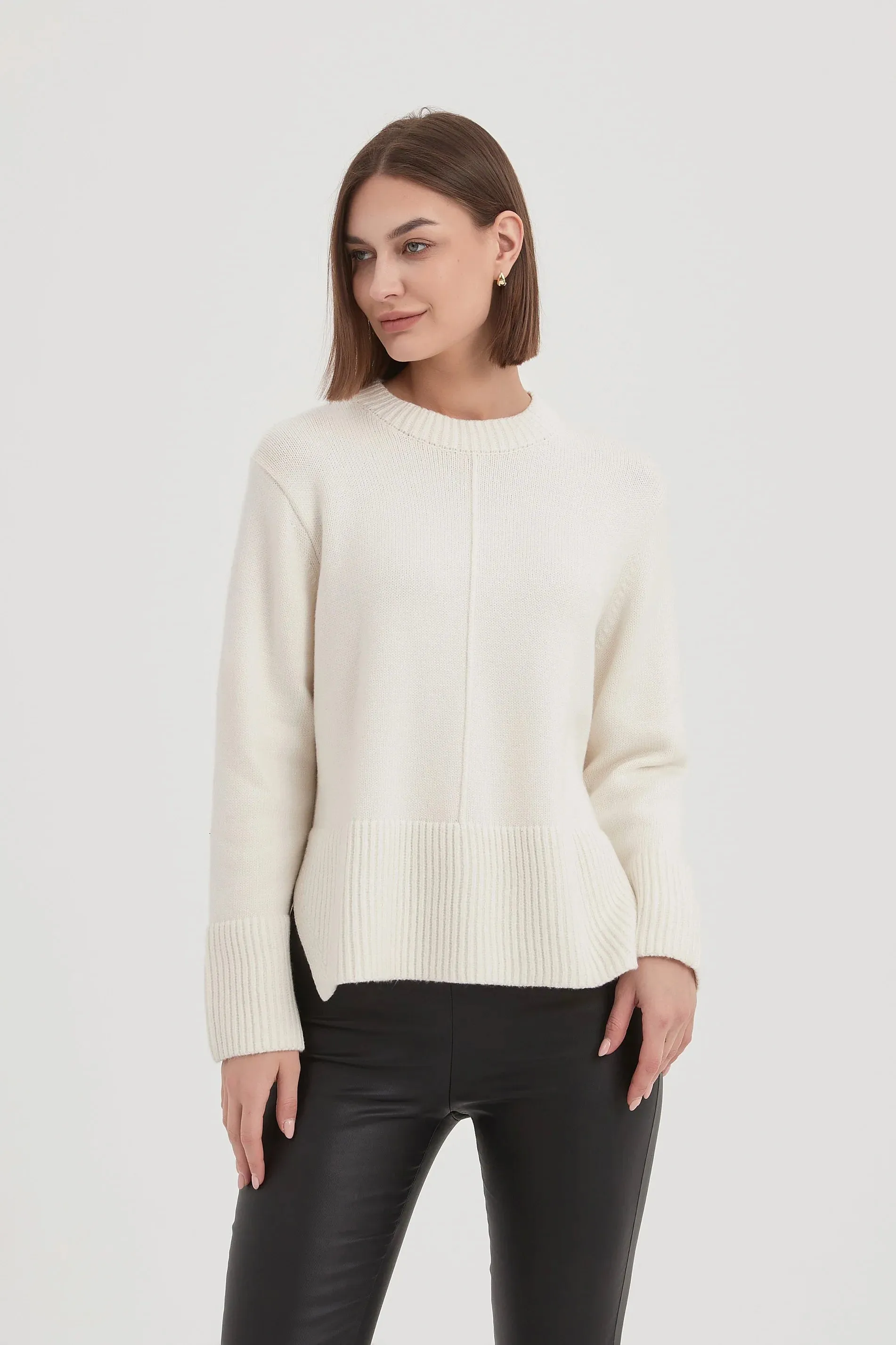 Deep Split Knit - Ivory