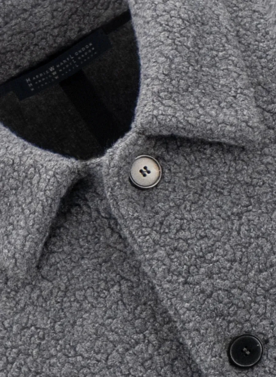 Dropped shoulder jacket bouclé - Middle Grey