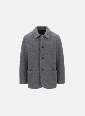 Dropped shoulder jacket bouclé - Middle Grey