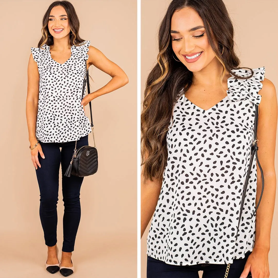 Feel The Fun Ivory White Leopard Tank