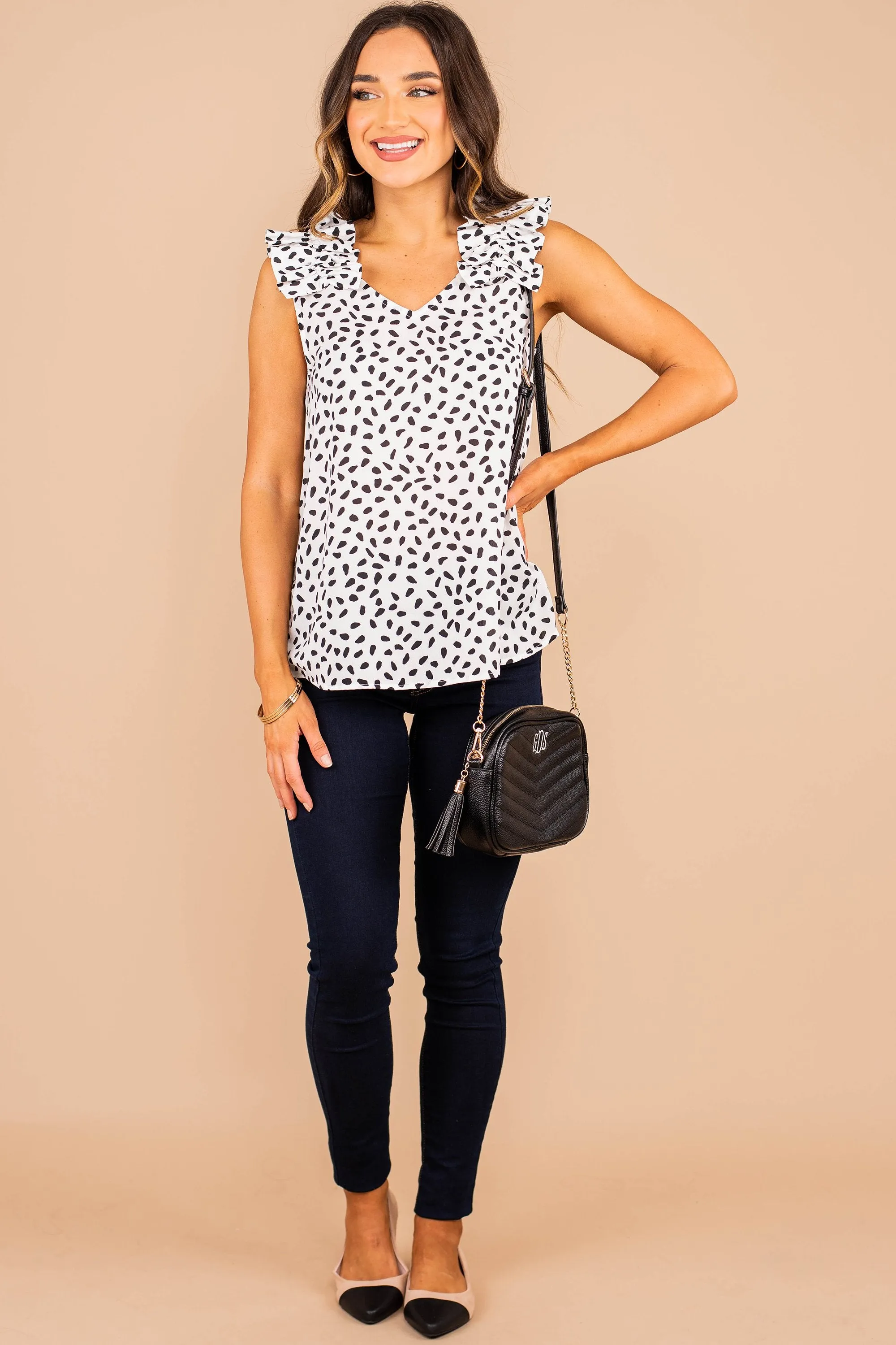 Feel The Fun Ivory White Leopard Tank