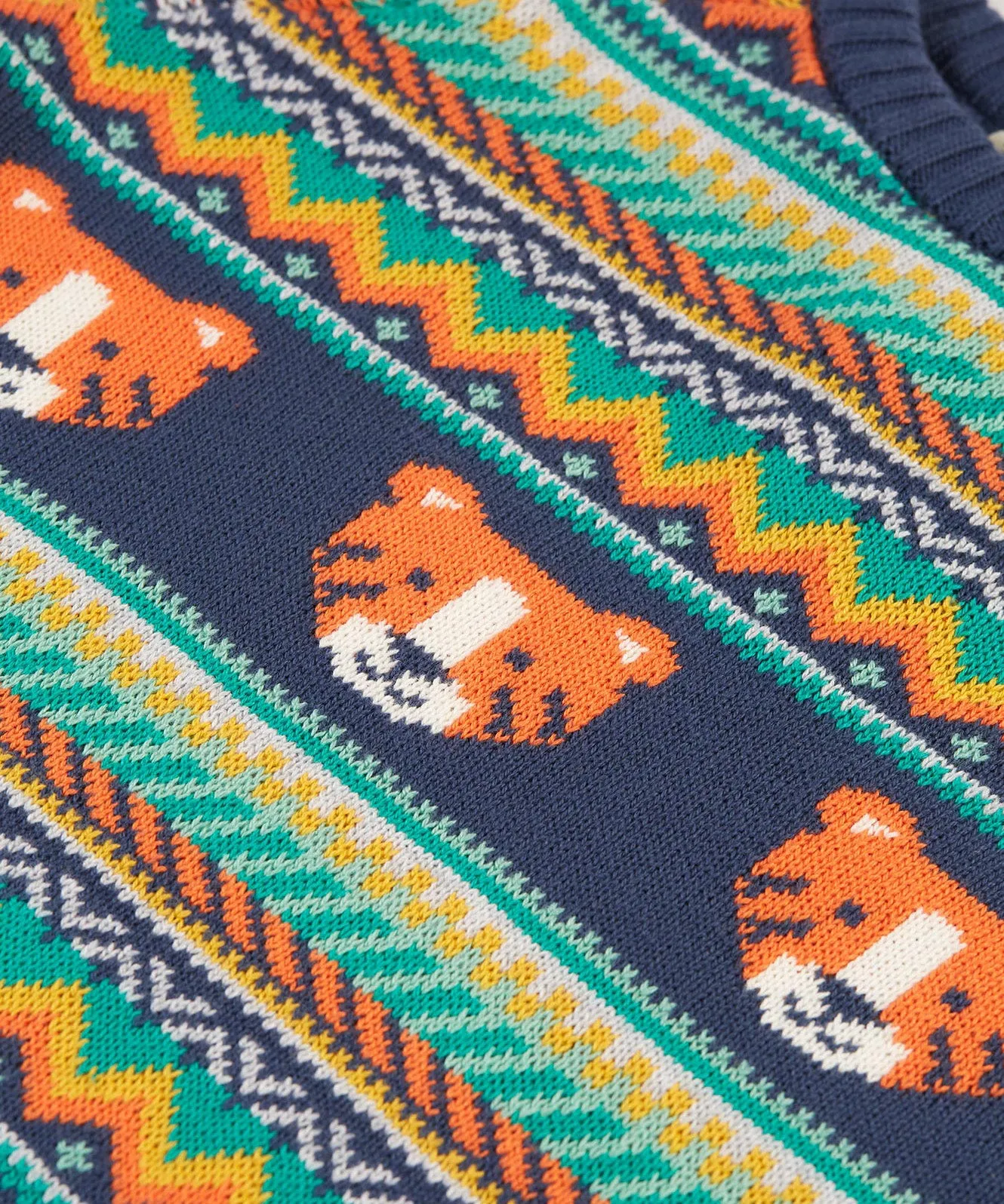 Frugi Fowey Fairisle Knitted Jumper - Tiger