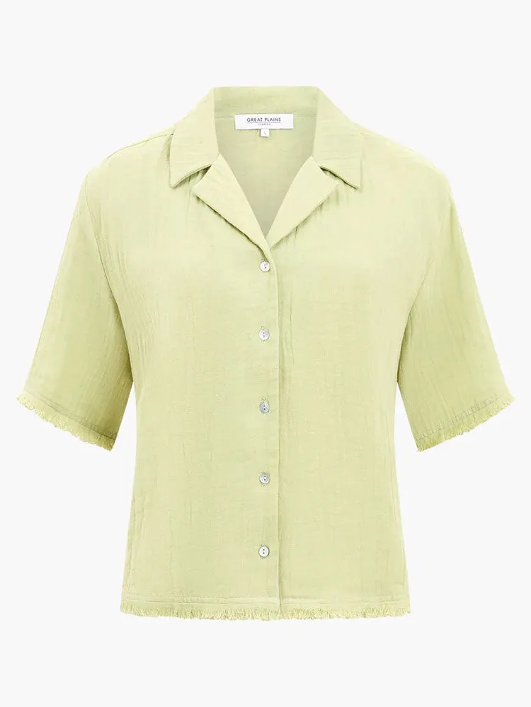 Great Plains Fray Edge Detail Shirt Kiwi