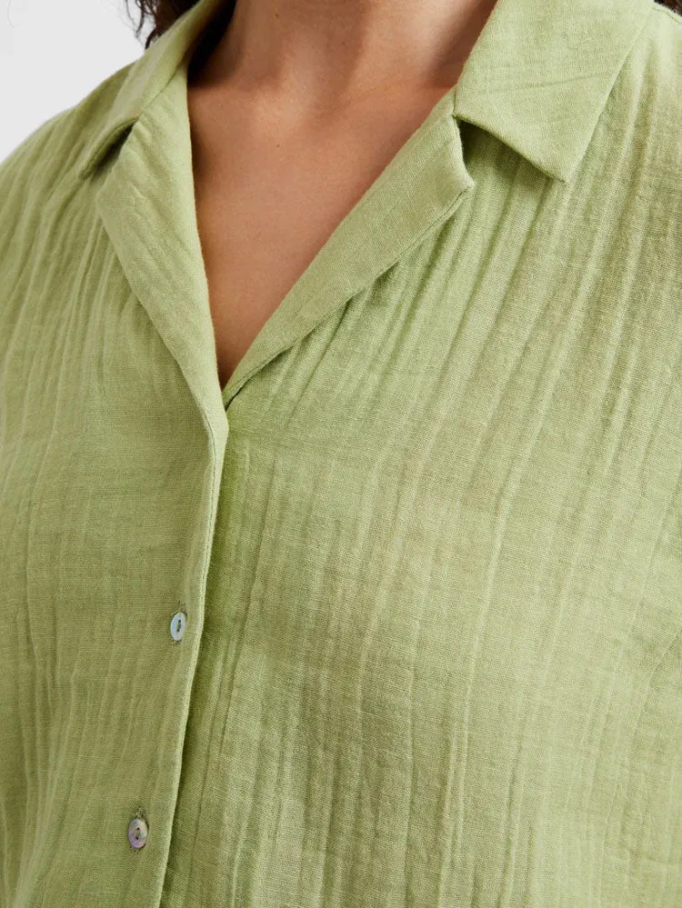 Great Plains Fray Edge Detail Shirt Kiwi