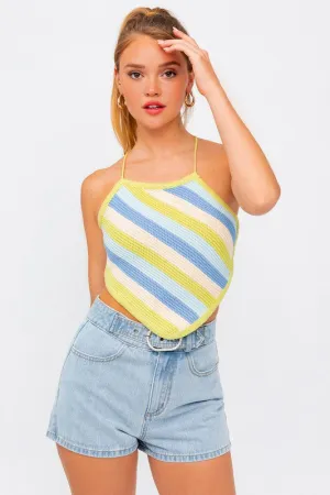 Happy Days Sleeveless Knit Cropped Top