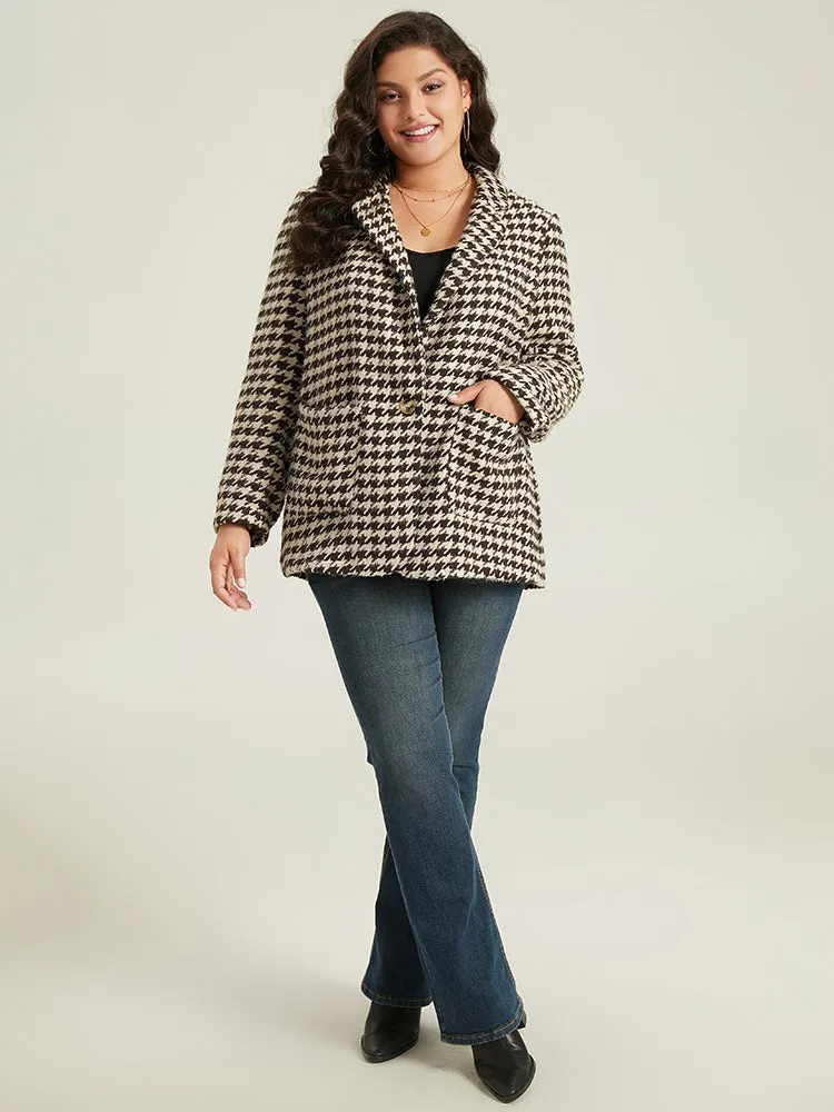 Houndstooth Patched Pocket Button Up Blazer