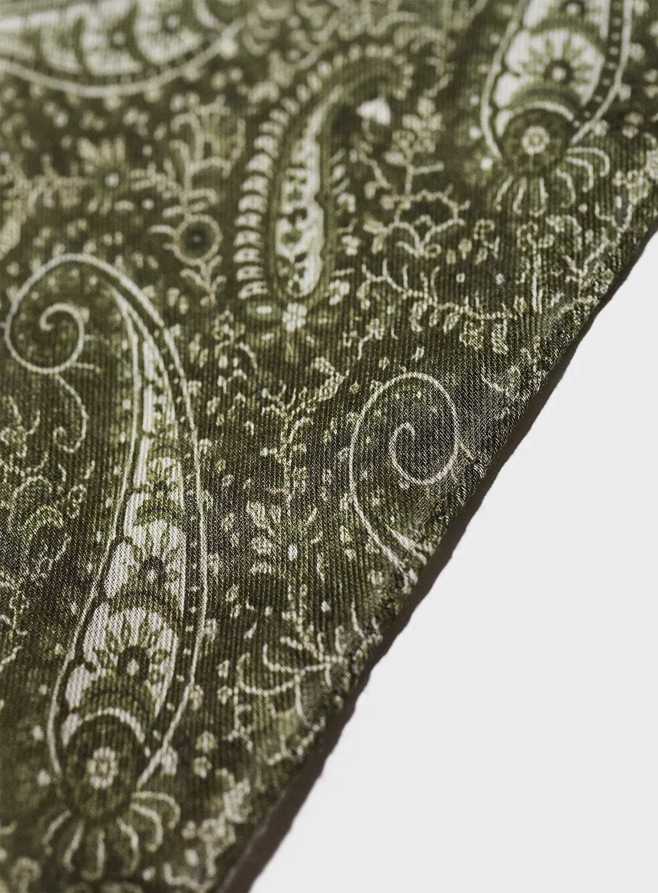 Italian Tencel Biodegradable Green Paisley Hankie