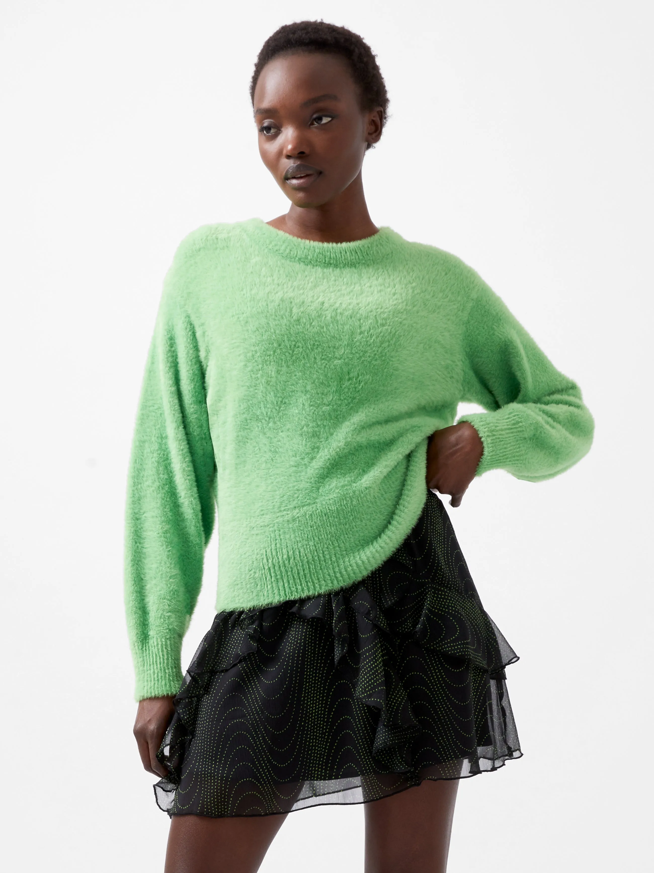 Jacelin Fluffy Crew Neck Jumper