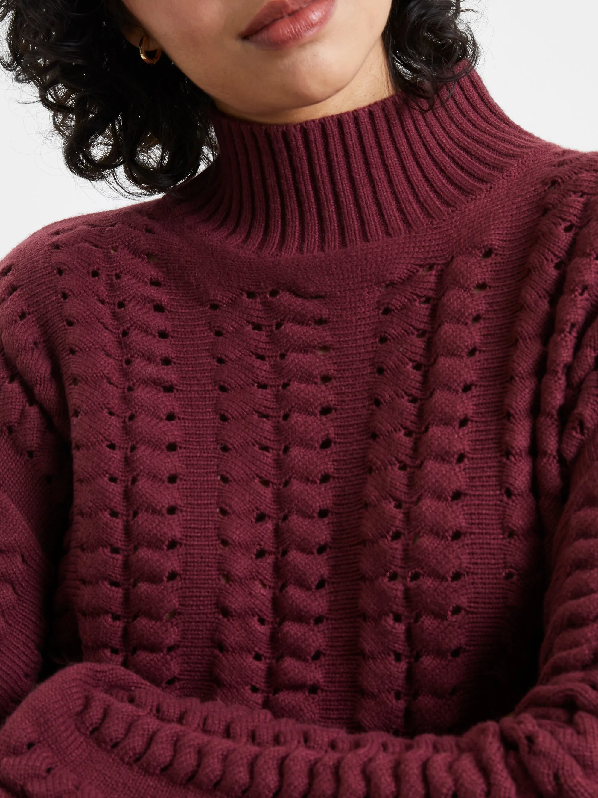 Jolee High Neck Cable Knit Jumper