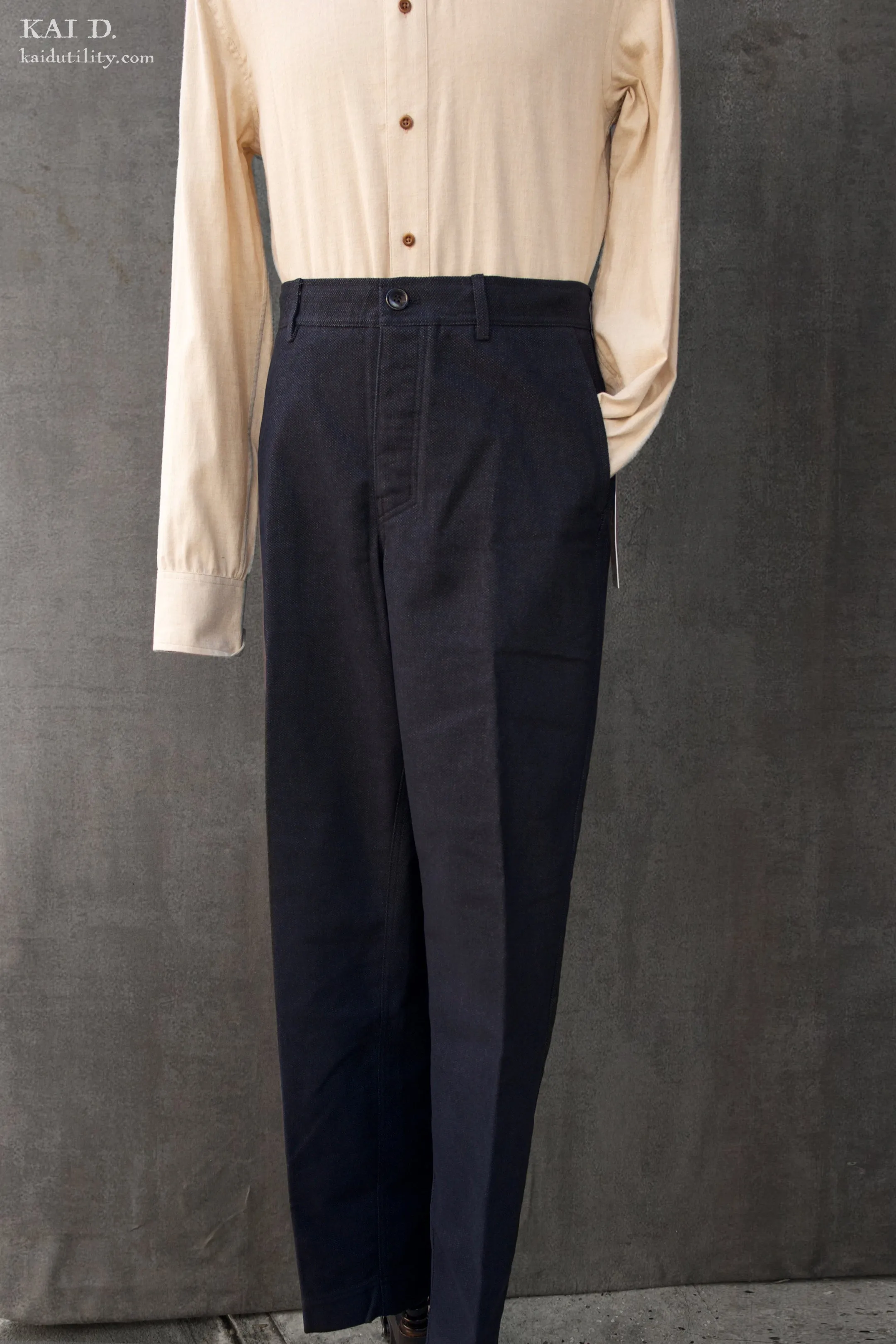 Ken Wide Cut Trousers - Broken Blue - M