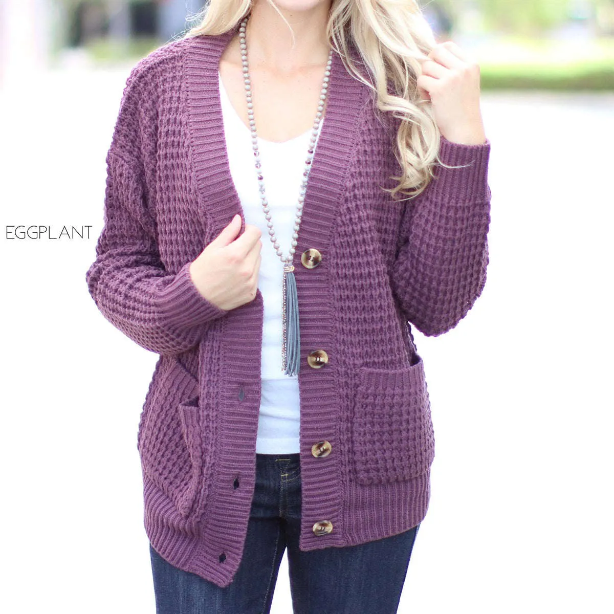 Knit Button Cardigan | S-XL