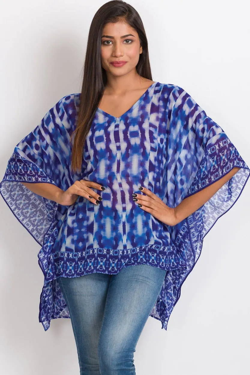 Kumari Cupro Tops: Turquoise Multi