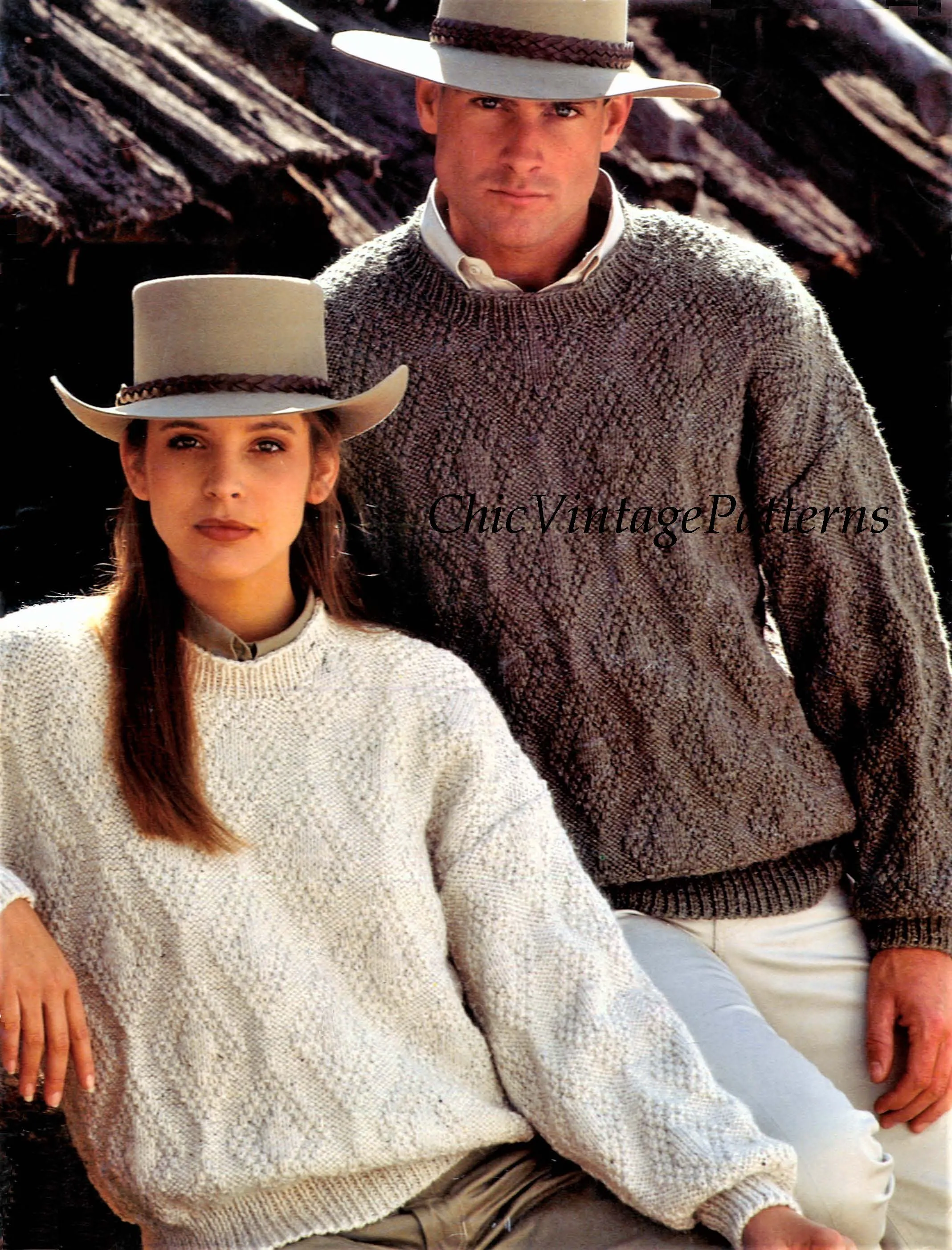 Ladies and Men's Knitted Sweater Pattern, Instant Download