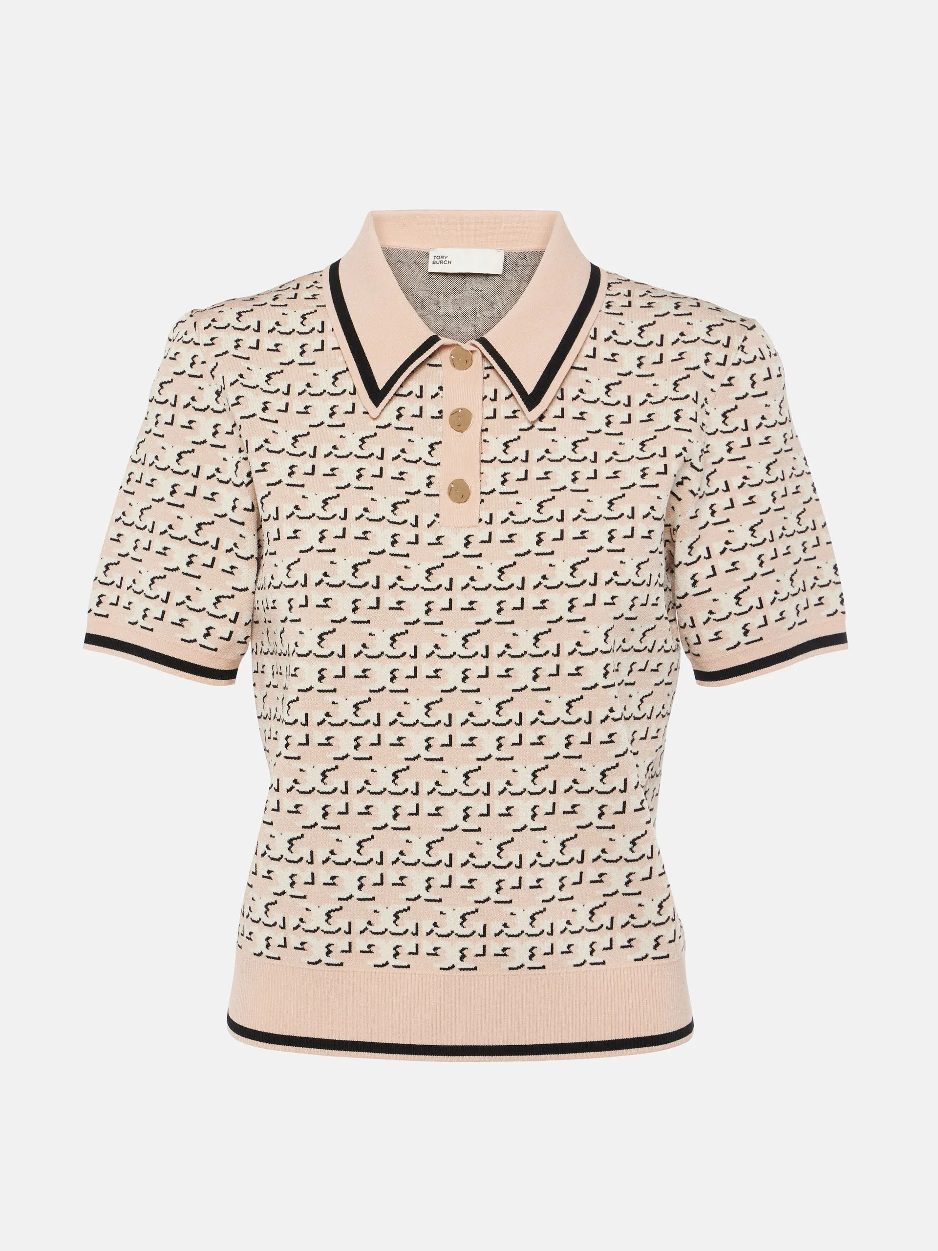 Logo jacquard polo top