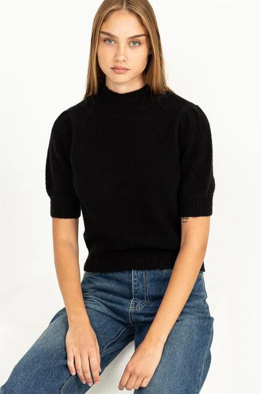 Lovely Puff Sleeve Sweater Top