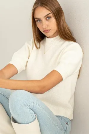 Lovely Puff Sleeve Sweater Top