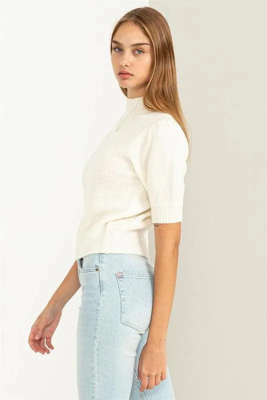 Lovely Puff Sleeve Sweater Top