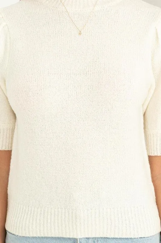 Lovely Puff Sleeve Sweater Top