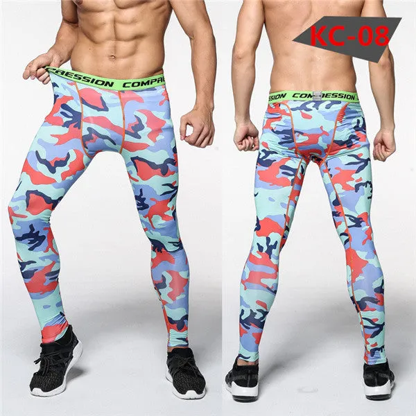 Men's Camouflage Versatile Compression Tights ideal for Cross-fit, Bodybuilding, Running