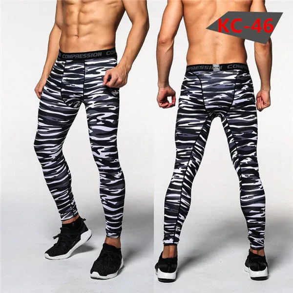 Men's Camouflage Versatile Compression Tights ideal for Cross-fit, Bodybuilding, Running