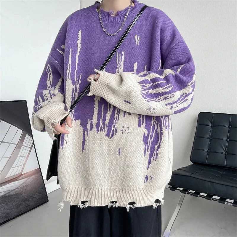 Men's Contrast TechKnit Oversized Sweater