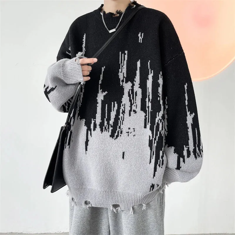 Men's Contrast TechKnit Oversized Sweater