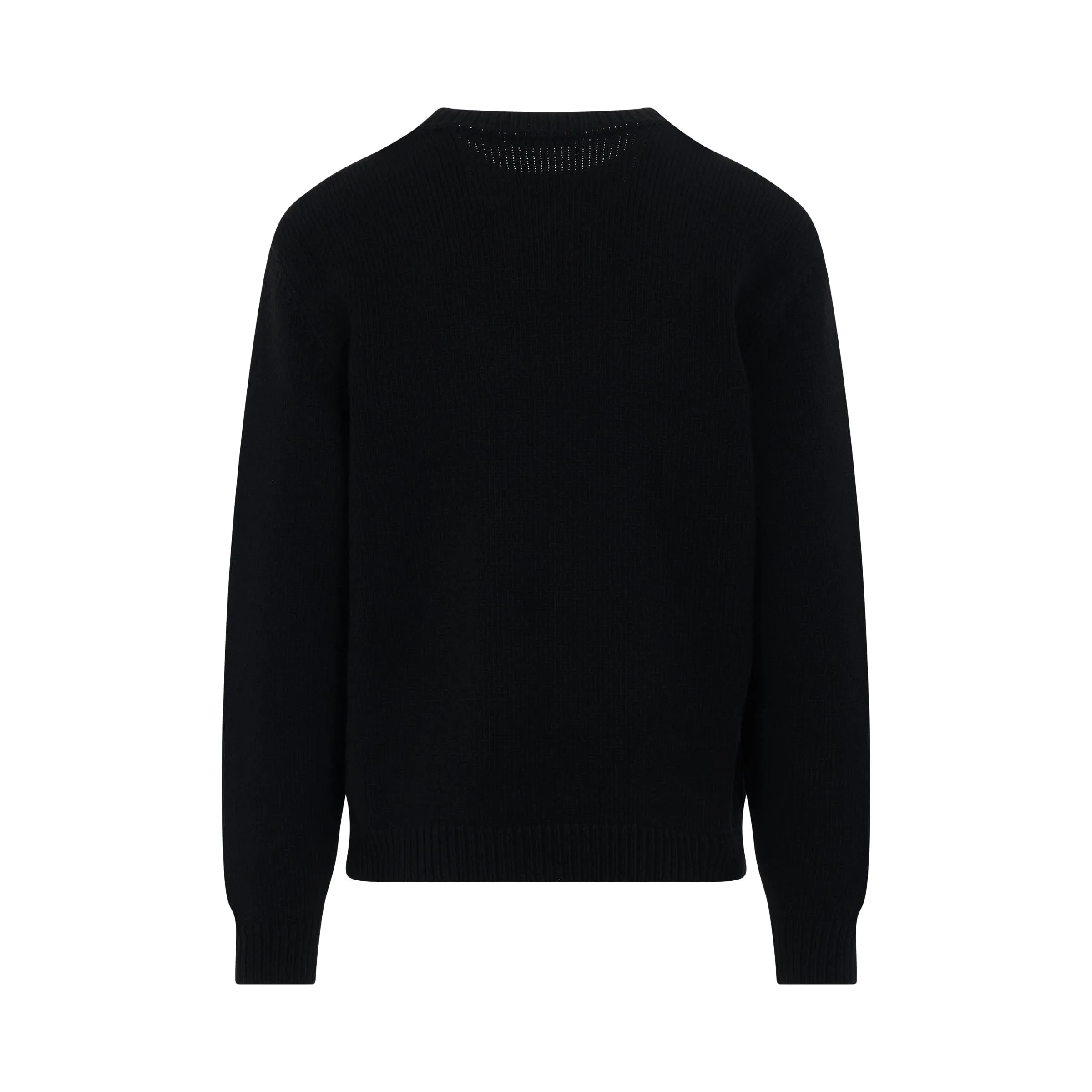 Merino Crewneck in Black/White