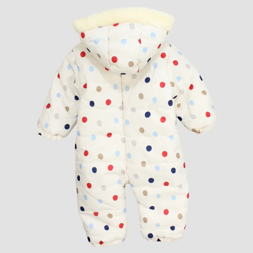 Multicolored Dots Long-Sleeved Fleeced Overall