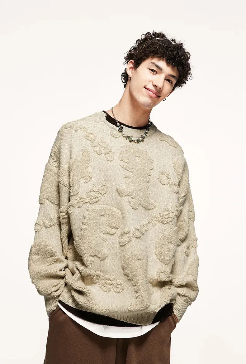 [NEW] INFL Embossed Courage Knit Sweater [Unisex]