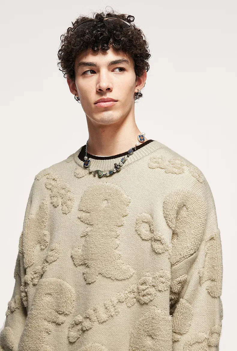 [NEW] INFL Embossed Courage Knit Sweater [Unisex]