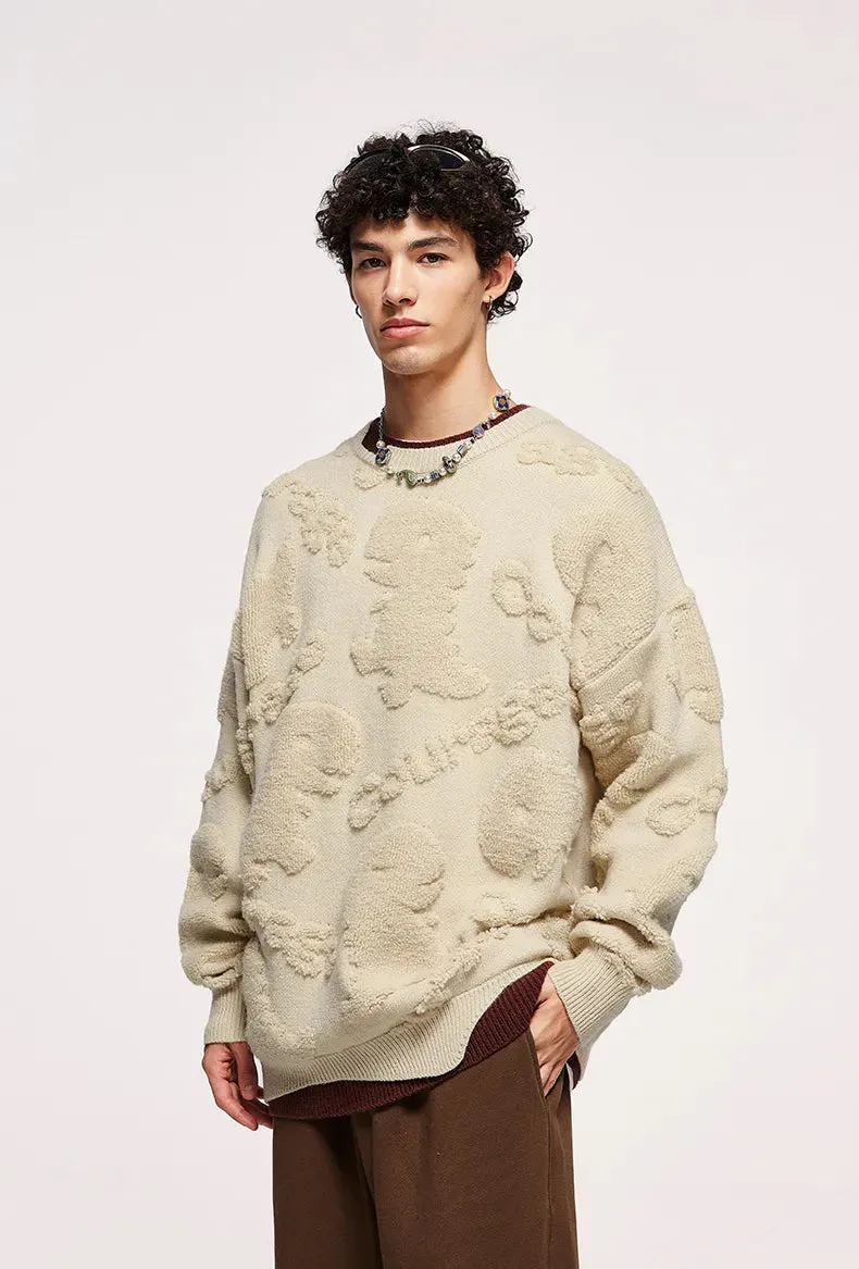 [NEW] INFL Embossed Courage Knit Sweater [Unisex]