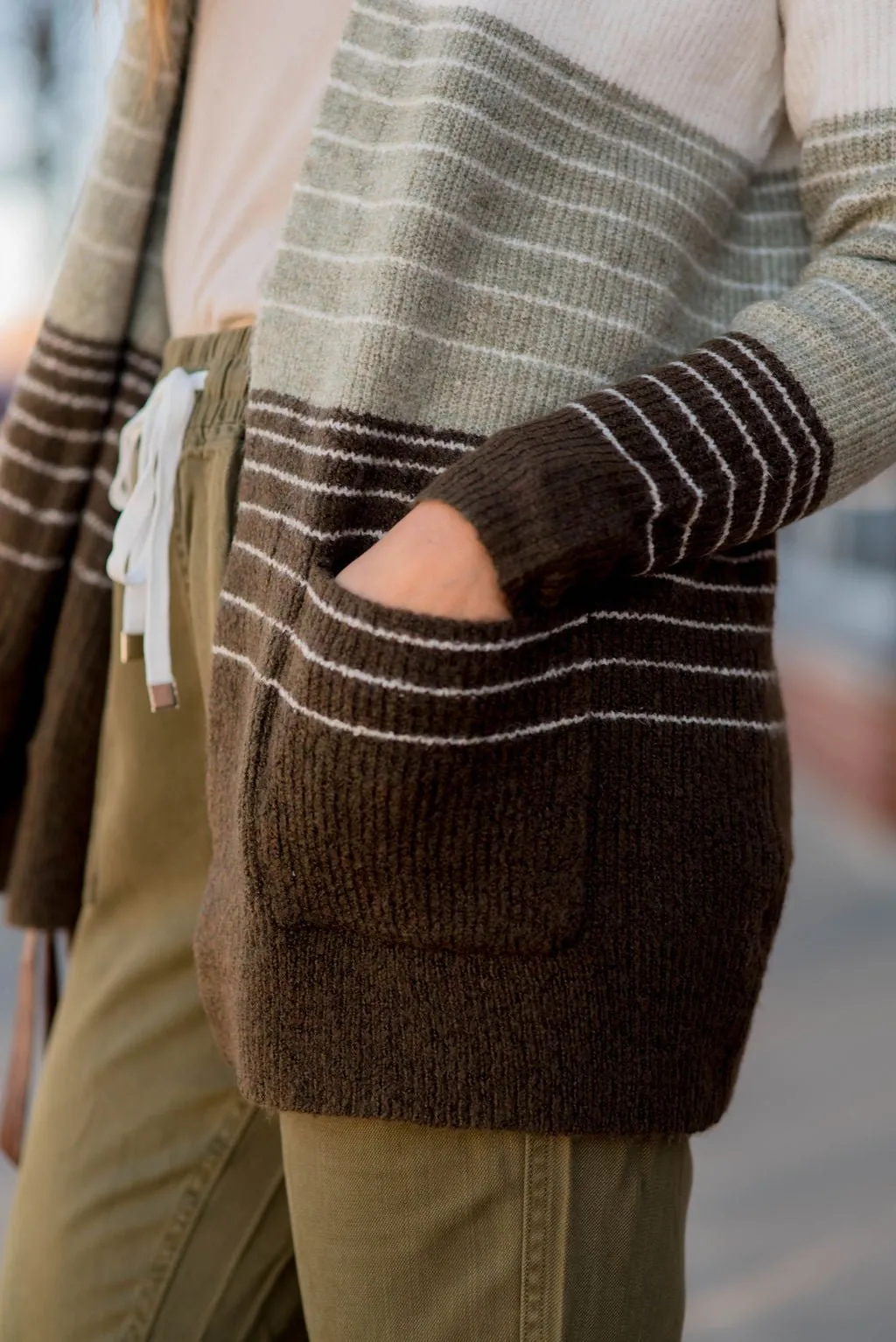 Ombre Blocked Stripe Cardigan