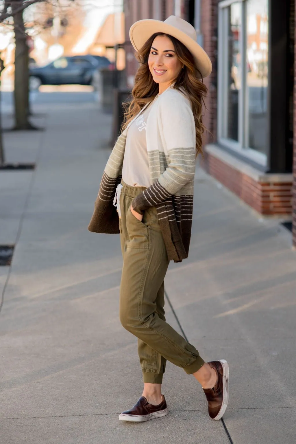 Ombre Blocked Stripe Cardigan