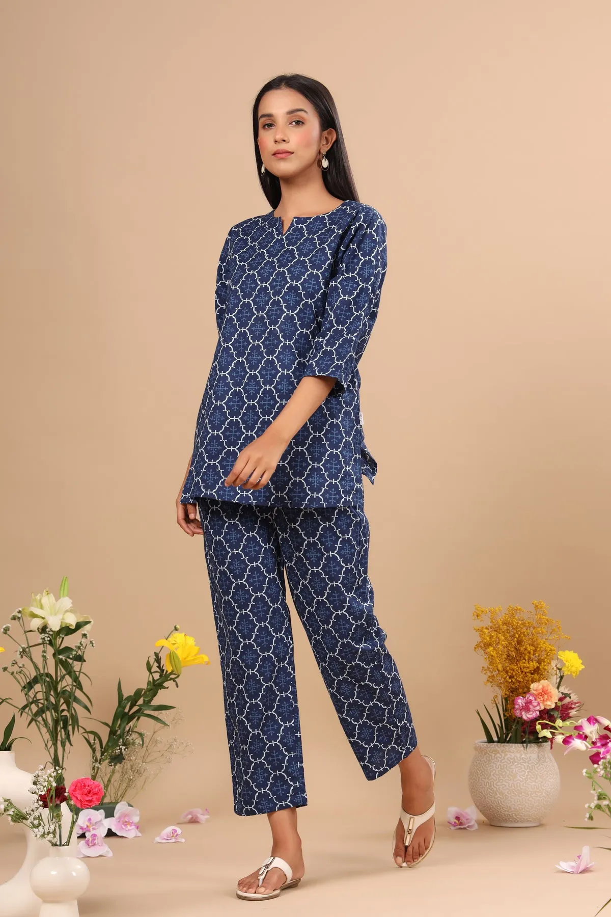 Paradise on Blue Loungewear Top Set