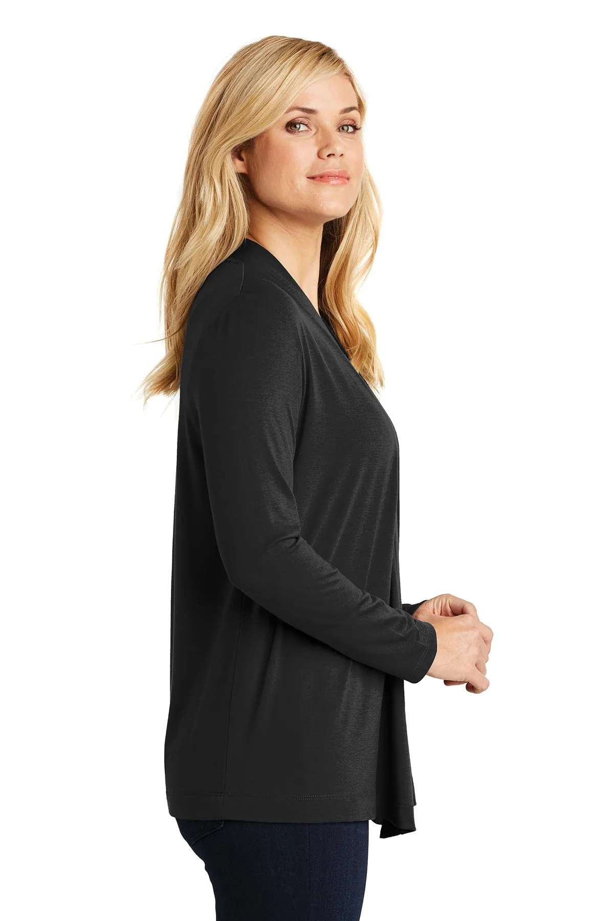 Port Authority Ladies Branded Concept Knit Cardigans, Black