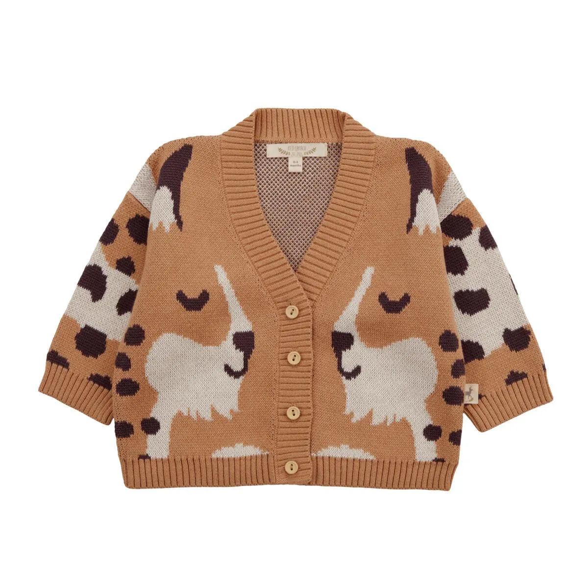 Red Caribou - Pima Cotton Knit Cardigan - Tan Wildcats