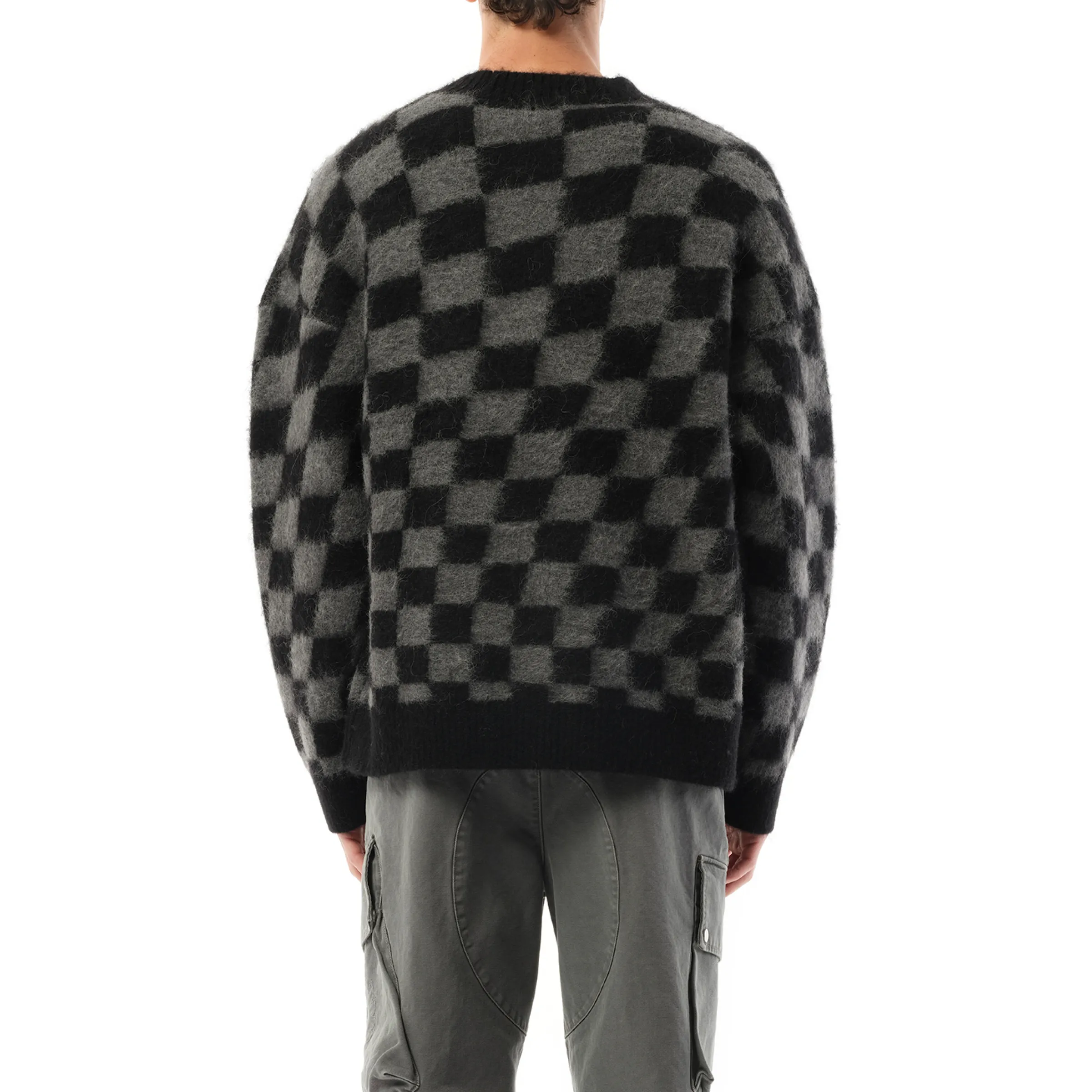 Represent X Belstaff Checkerboard Knit Sweater in Shadow