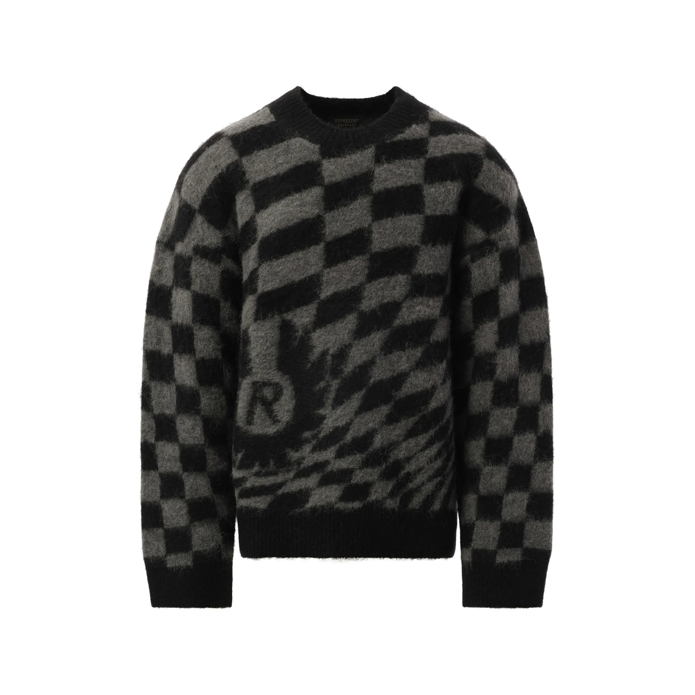 Represent X Belstaff Checkerboard Knit Sweater in Shadow