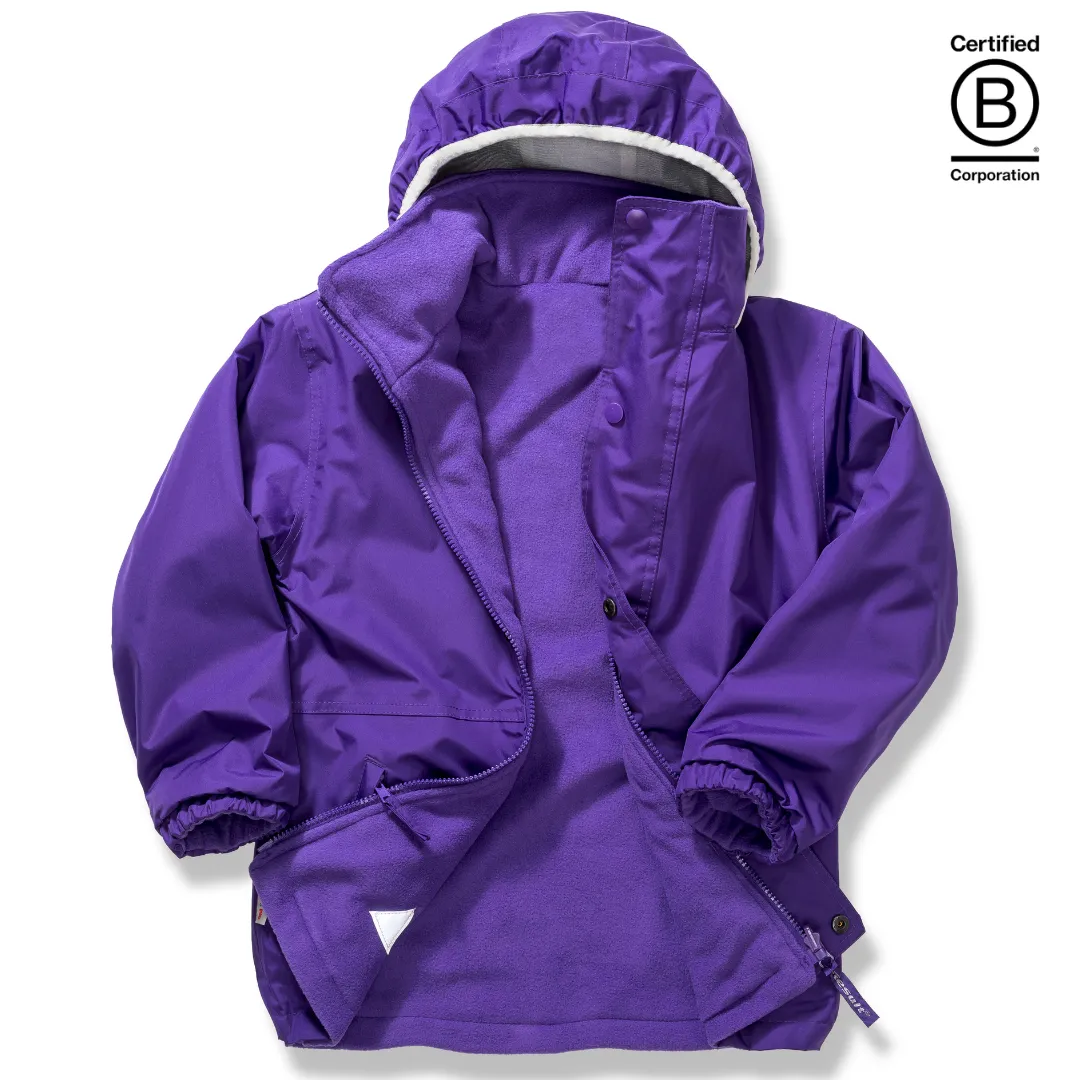 Reversible kids' waterproof school coat